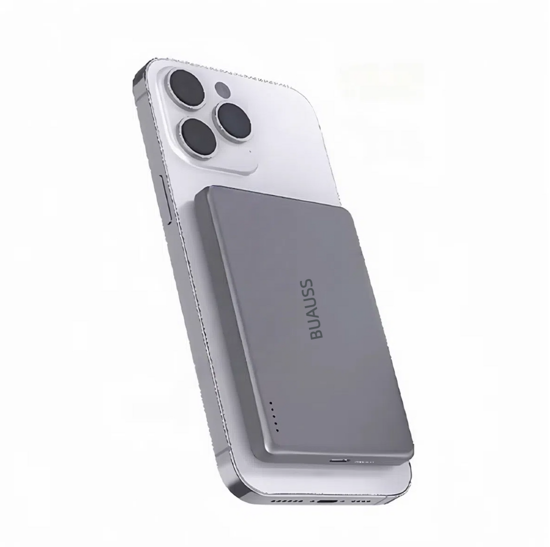 BUNUSS Mag Power Bank 5000 mAh - ultrasottile - ricarica veloce 20W - Compatibile con Mag Safe - Batteria Portatile Senza Fili