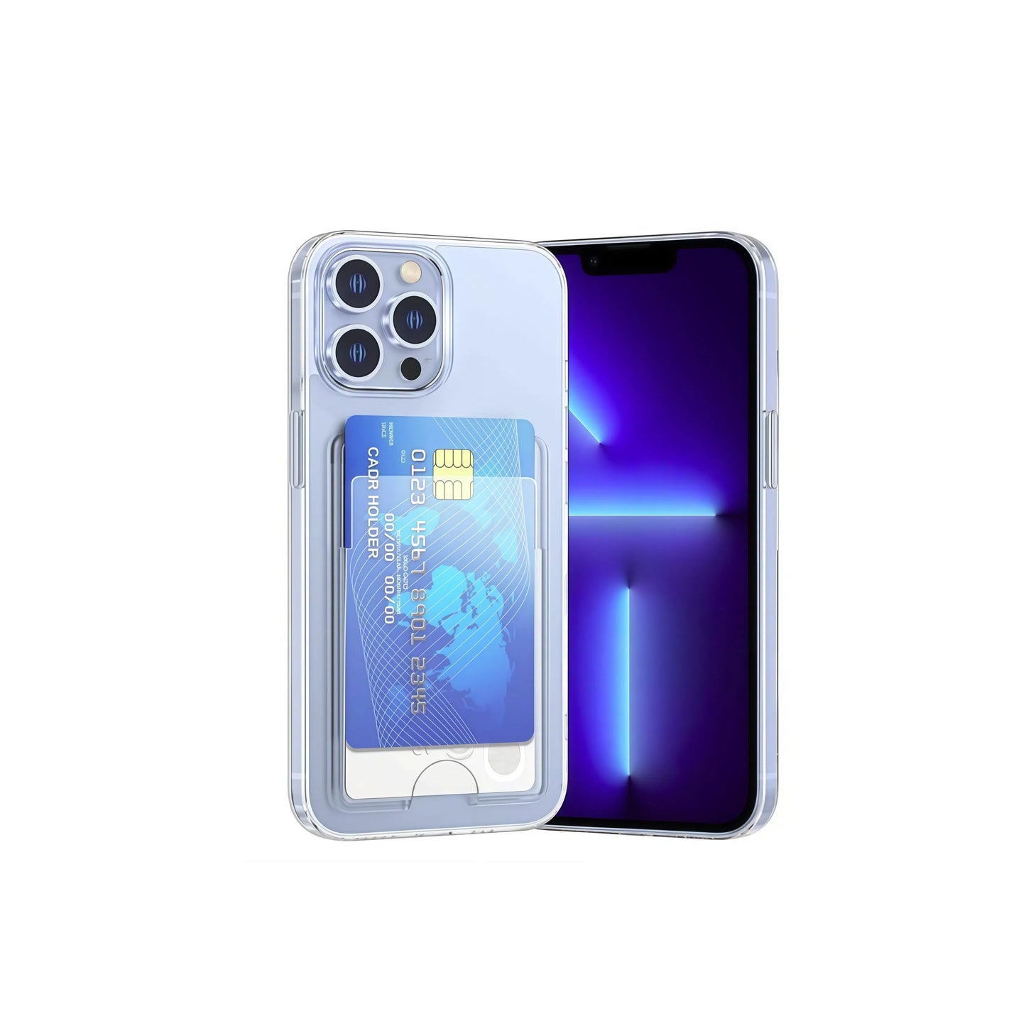 Cover per iPhone trasparente con portacarte.