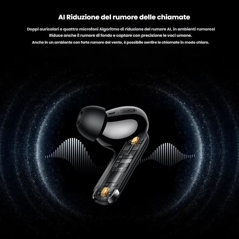 Auricolare intelligente AI con traduzione in 163 lingua.