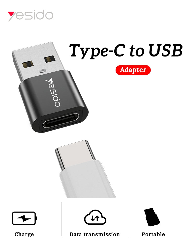 Adattatore da USB-C Femmina a USB-A Maschio per Trasferimento Dati e Ricarica Veloce. GS09