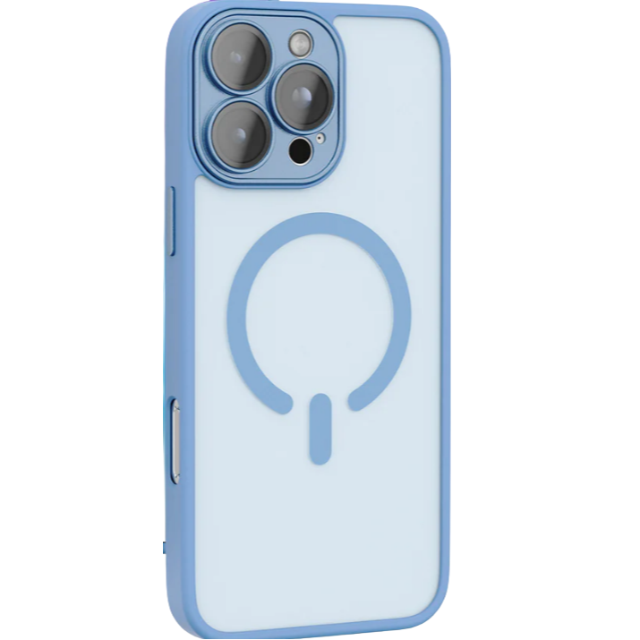 Cover per iPhone Trasparente Effetto Fumé Compatibile con MagSafe Supporto Fotocamera Integrato Design Elegante Moderno Antiimpronta.