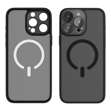 Cover per iPhone Trasparente Effetto Fumé Compatibile con MagSafe Supporto Fotocamera Integrato Design Elegante Moderno Antiimpronta.