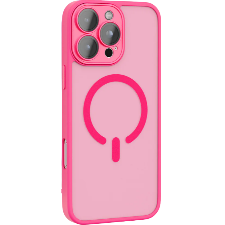 Cover per iPhone Trasparente Effetto Fumé Compatibile con MagSafe Supporto Fotocamera Integrato Design Elegante Moderno Antiimpronta.