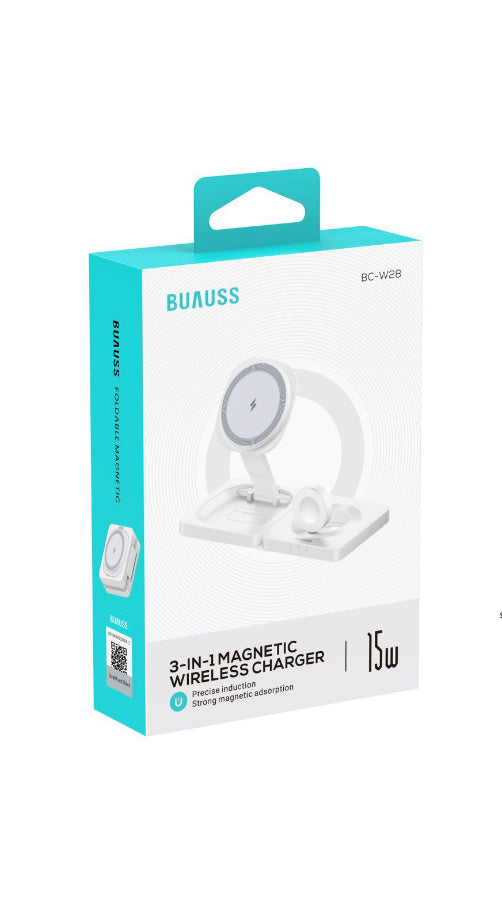 Stazione di ricarica wireless 3 in 1 da viaggio