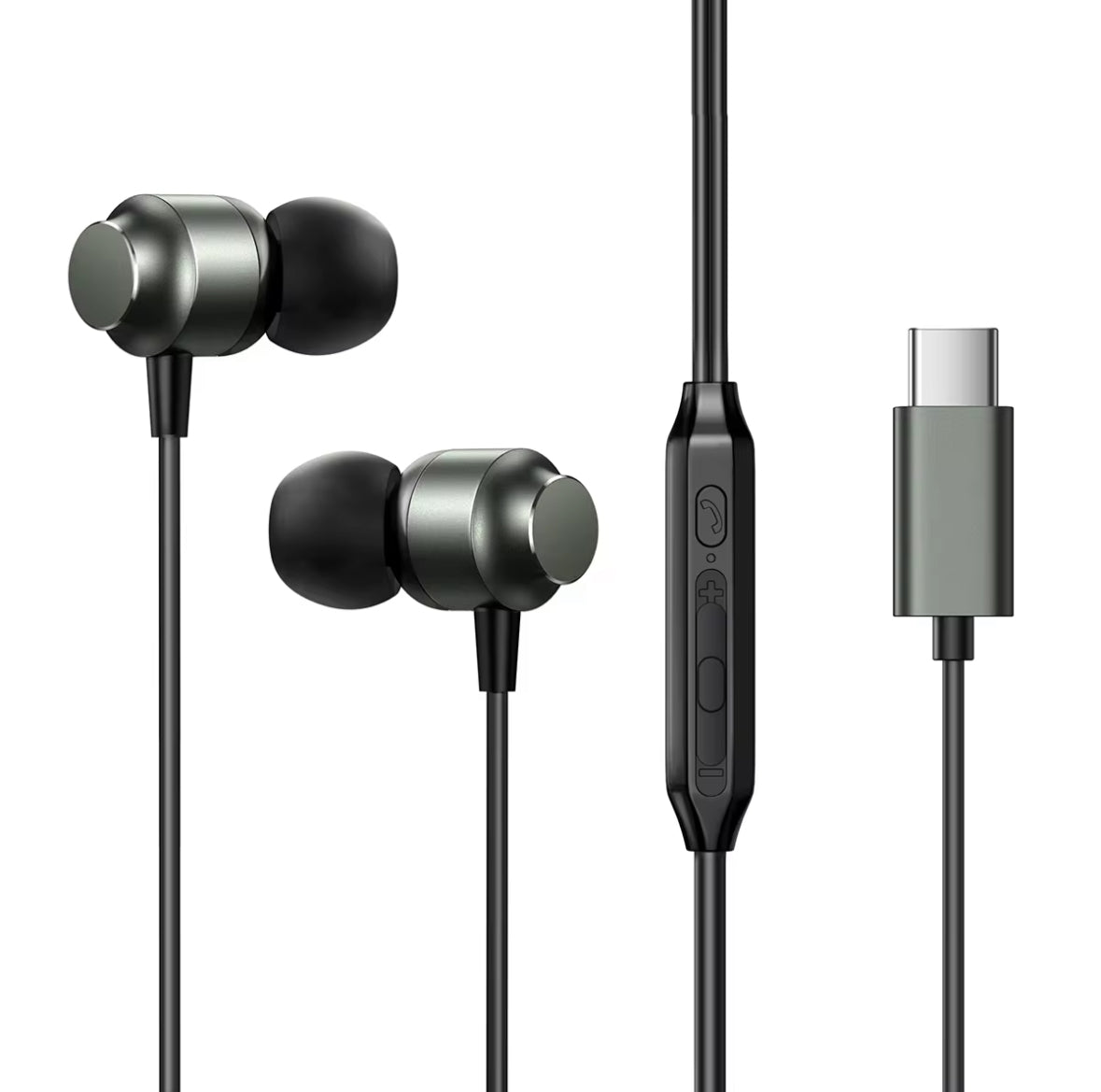 Auricolari In-Ear con Filo a Connettore USB-C, Qualità Audio HiFi con Microfono Integrato, ideare per Android, IOS, Table e Laptop