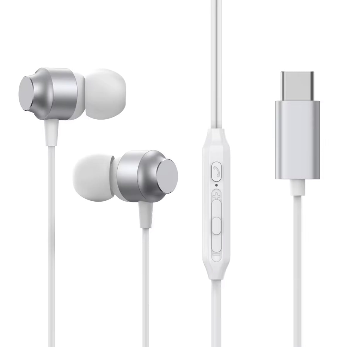 Auricolari In-Ear con Filo a Connettore USB-C, Qualità Audio HiFi con Microfono Integrato, ideare per Android, IOS, Table e Laptop