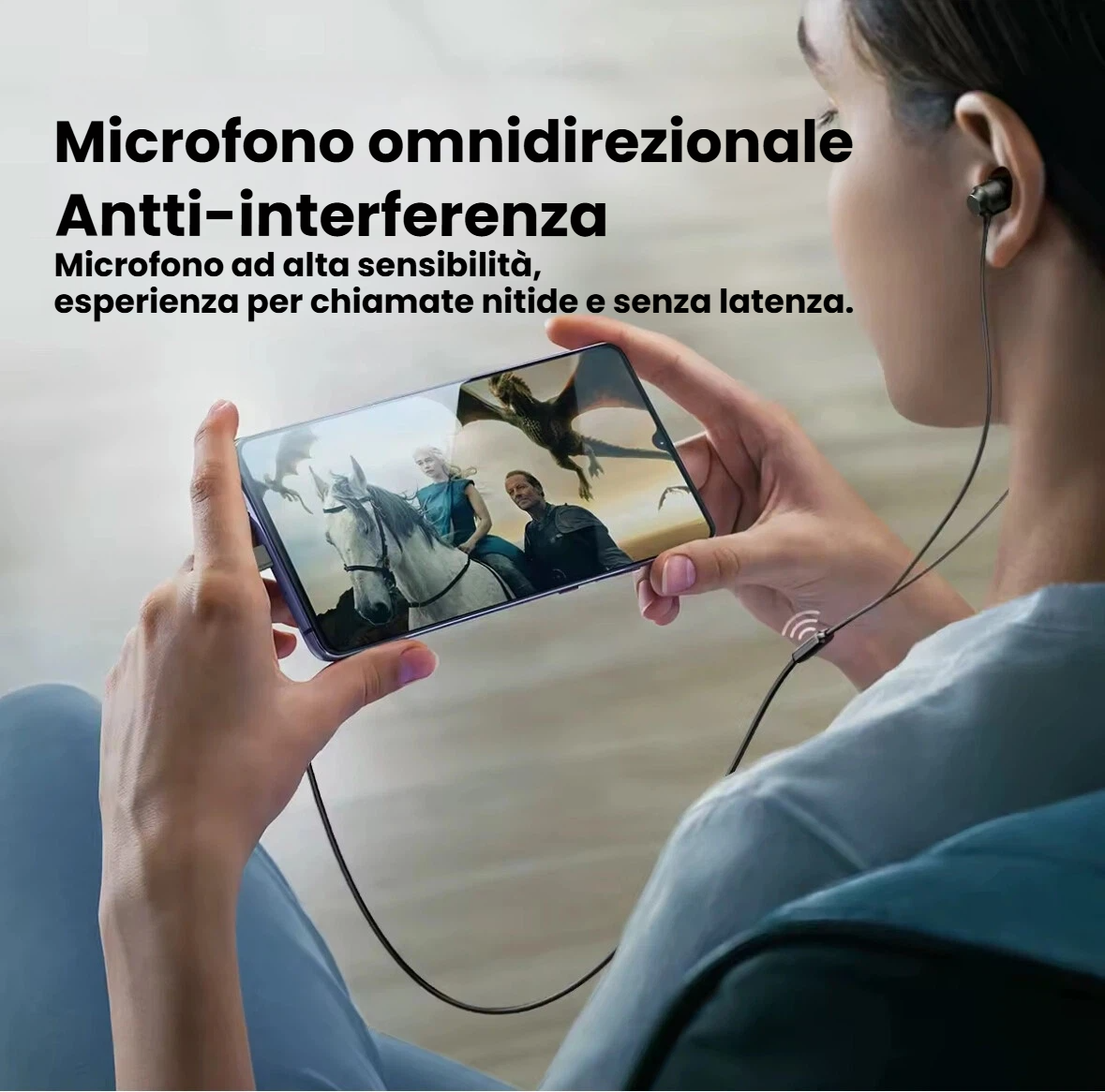 Auricolari In-Ear con Filo a Connettore USB-C, Qualità Audio HiFi con Microfono Integrato, ideare per Android, IOS, Table e Laptop