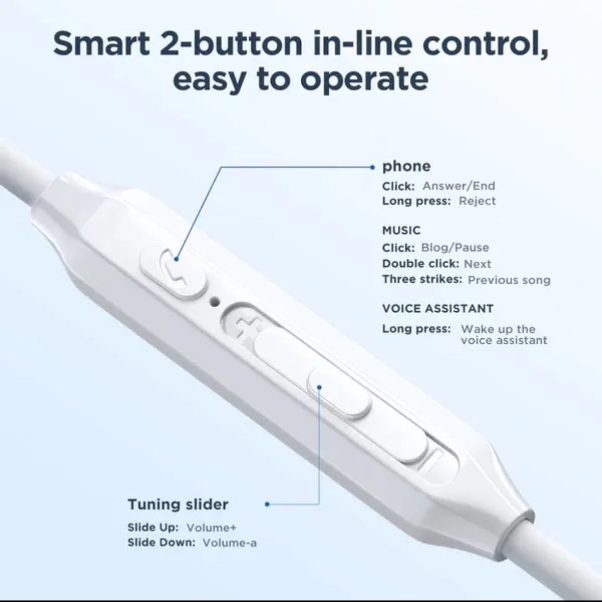 Auricolare Cablate JR-EW02 con Jack 3.5mm con Microfono HiFi. Cuffie con cavo.