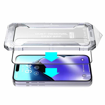 Pellicola in Vetro Temperato Proteggi Schermo - HD ultra trasparente o anti-spia privacy, anti‑polvere, design senza bolle, protezione totale - installazione rapida senza bolle e polvere.