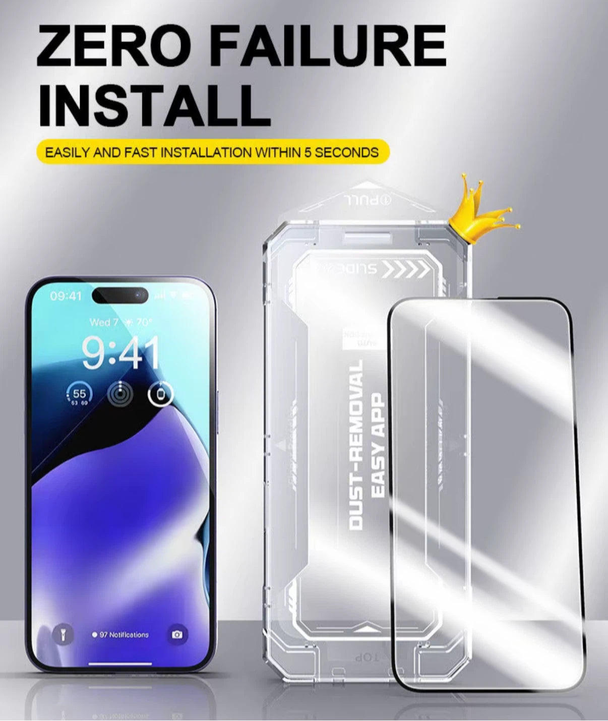 Pellicola in Vetro Temperato Proteggi Schermo - HD ultra trasparente o anti-spia privacy, anti‑polvere, design senza bolle, protezione totale - installazione rapida senza bolle e polvere.