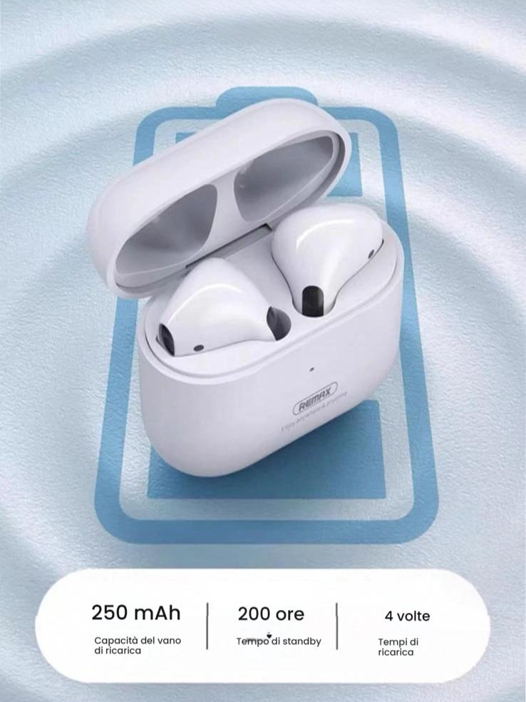 Auricolare Bluetooth TWS 10i Piccolo Pratico Tascabile con Tocco Intelligente e Bluetooth 5.4 Batteria 250mAh per 200 Ore di Standby