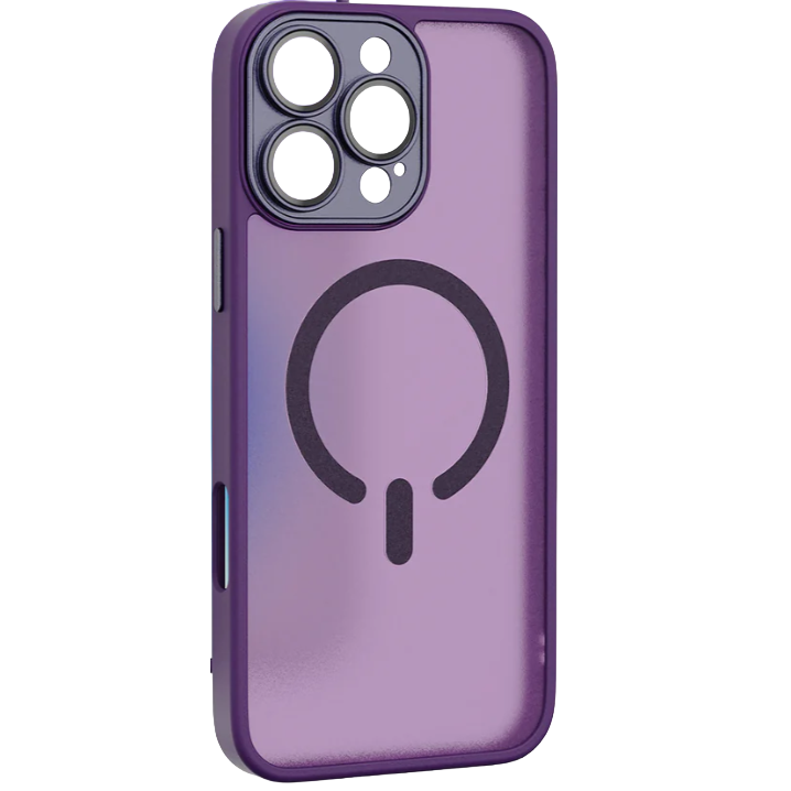 Cover per iPhone Trasparente Effetto Fumé Compatibile con MagSafe Supporto Fotocamera Integrato Design Elegante Moderno Antiimpronta.